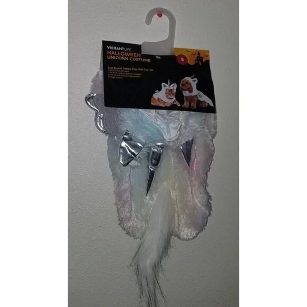 NEW Unicorn Costume 1pc Pet Size Small Cat Dog (10-20 lb) Halloween Vibrant Life
